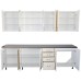 Bucatarie Zebra 260 cm din MDF Vanilie cu blat termoizolant gri